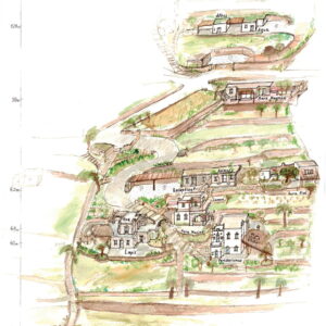 hand drawn map of Elayio complex.